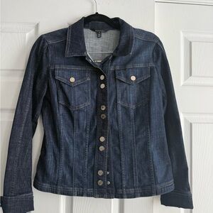 White House Black Market Dark Blue Jean Jacket